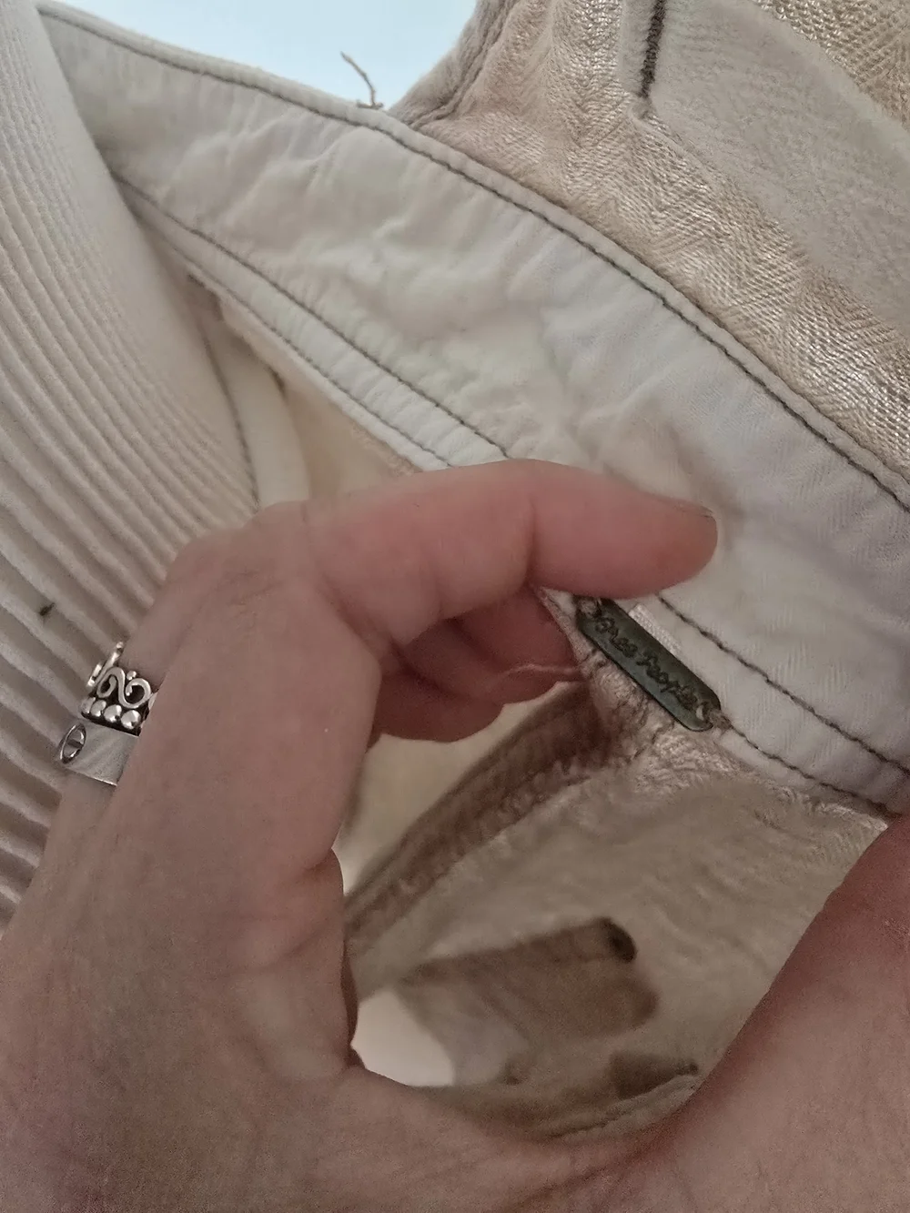 Free People Light Cream Wide-Leg Overalls - Picture 2 of 5